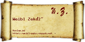 Weibl Zekő névjegykártya